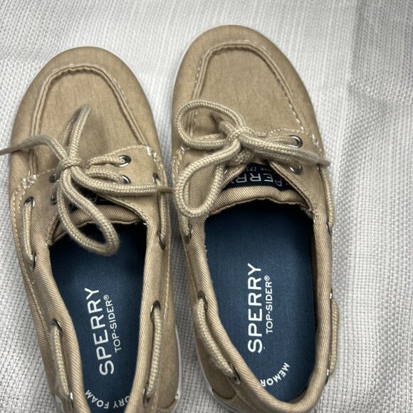 Sperry Top-Sider Tuck Boy's Youth Tan Khaki Canvas Boat Shoes Sz 13 M - 0268 - Picture 4 of 4